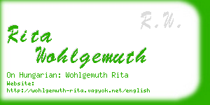 rita wohlgemuth business card